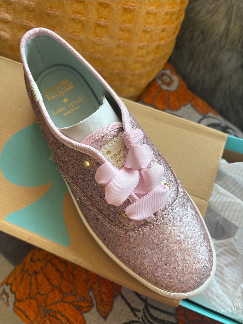 Keds Pink Glitter Low-Top Sneaker